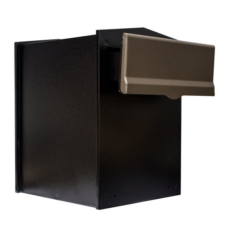 LETTASAFE Collection Box w/Bronze Letter Plate and 4" to 6" Adjustable Chute LIB-BRZ-LM6-46